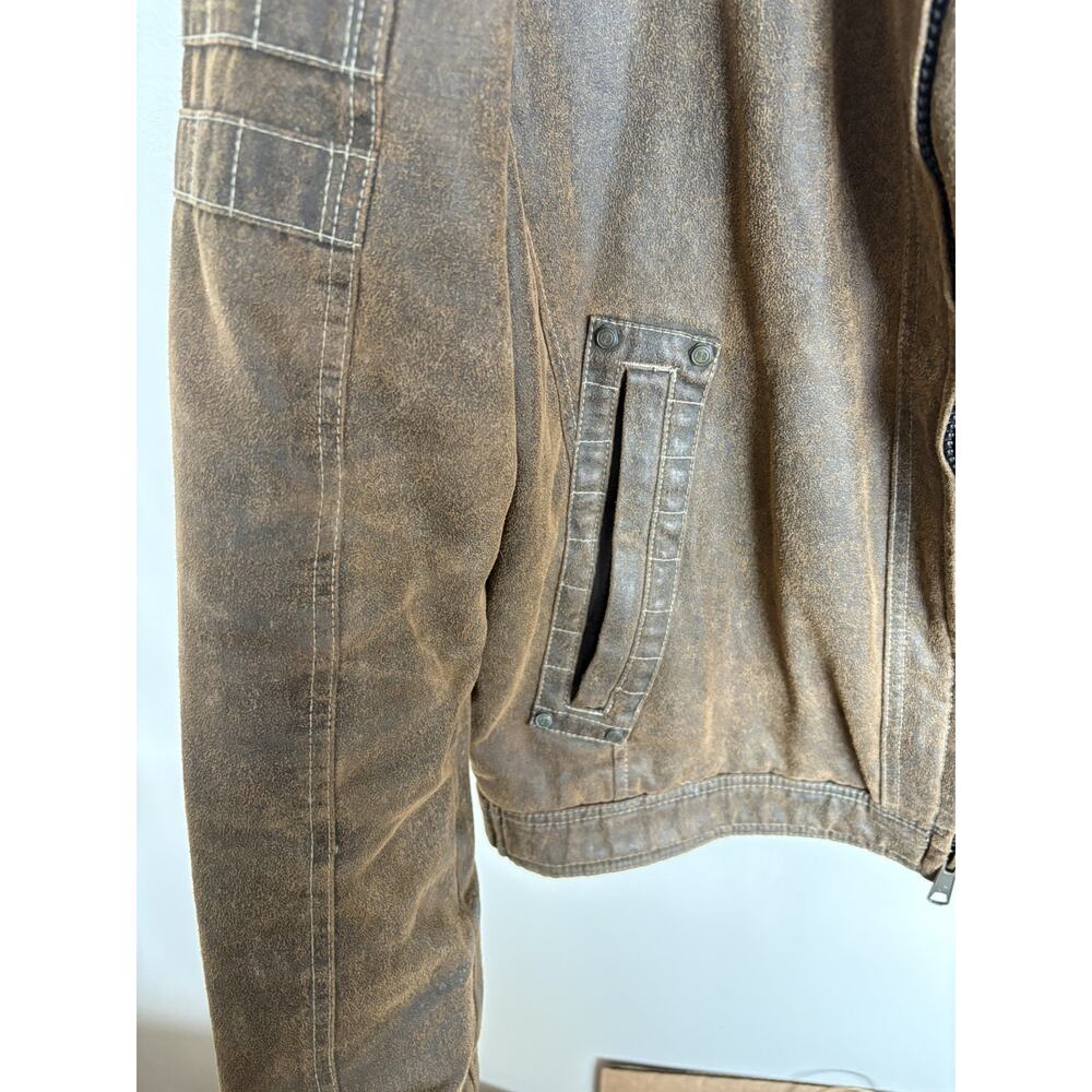 Vintage 1990s Harley Davidson Motorcycles jacket brown Military MC- M - Picture 8 of 12